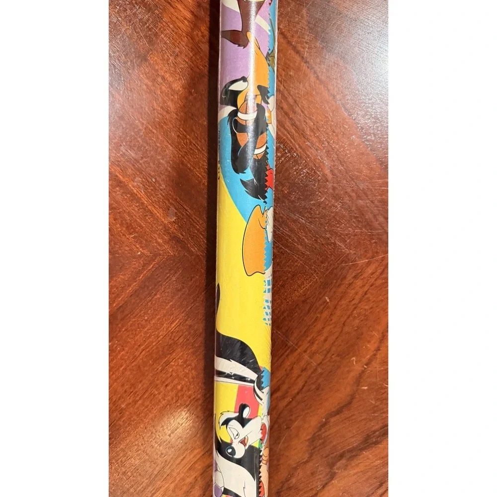 Vintage Hallmark Looney Tunes Kids Gift Wrap Sealed Taz Tweety Sylvester Roll